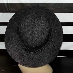 Faux leather black hat